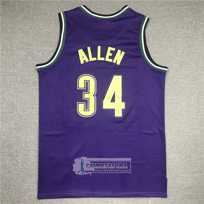 Camiseta Milwaukee Bucks Ray Allen Mitchell & Ness 1996-97 Violeta